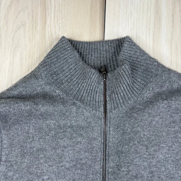 Vince Mens Gray Stand Up Wool Cashmere Sleeveless Full Zip Thick Vest Size XL - Picture 6 of 12